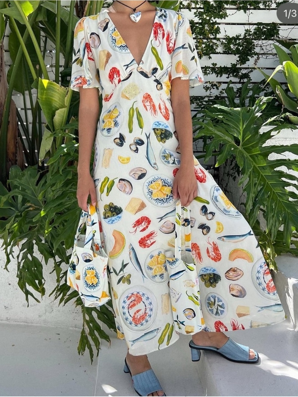 Lisa Says Gah Grace Midi Dress Ivory Tapas XS